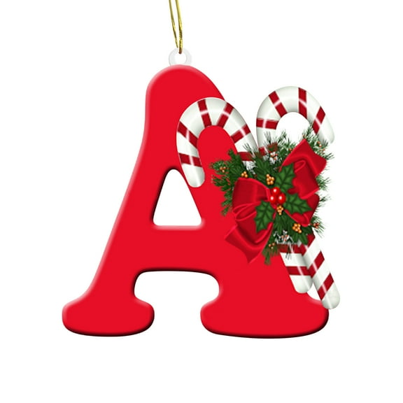 Tarmeek Christmas 26 Letter Ornament, Acrylic Hanging Christmas Tree Decoration Personalized Pendant for Christmas Tree Indoor Window New Year Party Window Home Garden Decoration
