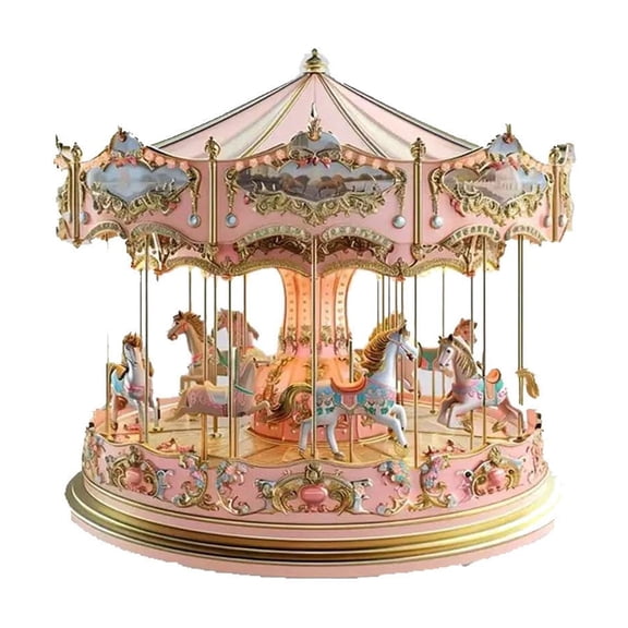 Tarmeek Christmas 2D Carousel Tabletop Decoration, Acrylic Xmas Centerpieces Desktop Ornaments for Holiday Party Home Decor Christmas Decoration Indoor