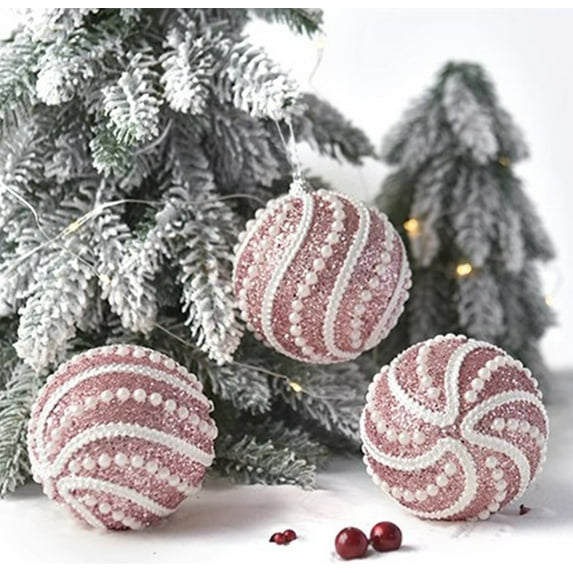 Tarmeek Christmas Ball Ornaments 6 pcs Shatterproof Decorative Xmas Tree Ornaments Set with Exquisite Designs Glitter Sequin Balls Christmas Tree Hanging Balls for Xmas Trees Wedding Party Holiday