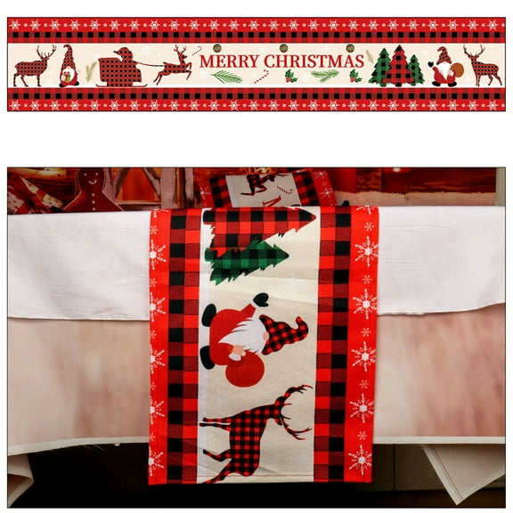 Tarmeek Christmas Decorations Christmas Home Decor Supplies Cotton Linen Table Runners Creative Christmas Tablecloths 71inch Xmas Tree Ornaments