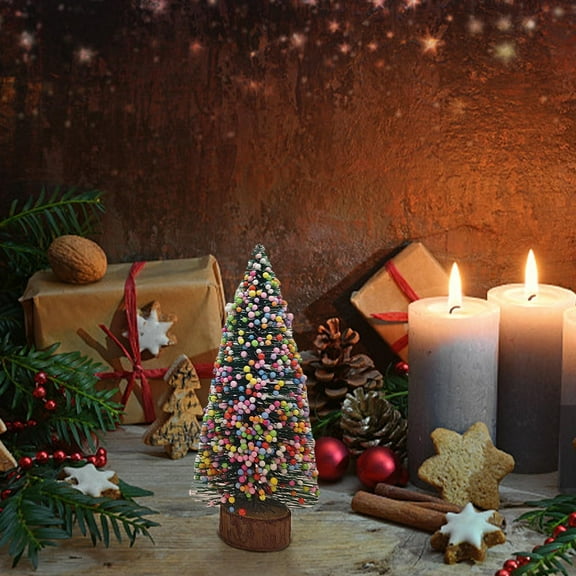 Chmadoxn Christmas Decorations Christmas Mini Christmas Tree Desktop Decoration DIY Needle Tree Decoration Christmas White Cedar Small Christmas Tree Xmas Tree Ornaments