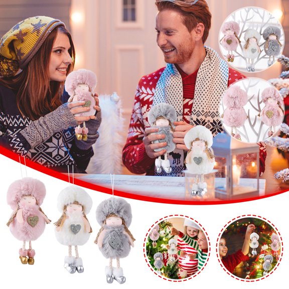 Chmadoxn Christmas Decorations Hanging, Elk Angel Hanging Christmas Ornaments for Christmas Tree Decor, Angel Doll Christmas Ornament for Xmas Home Party, Holiday Decorative