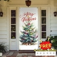 thumbnail image 1 of Tarmeek Christmas Door Cover Decorations, Christmas Tree Backdrop Front Door Cover Xmas Decor Hanging Banner, Photography Background for Home Holiday Christmas Decorations, 1 of 8