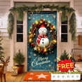 thumbnail image 1 of Tarmeek Christmas Door Cover Decorations, Cute Snowman Backdrop Front Door Cover Xmas Decor Hanging Banner, Photography Background for Home Holiday Christmas Decorations, 1 of 6