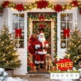 thumbnail image 1 of Tarmeek Christmas Door Cover Decorations, Santa Claus Backdrop Front Door Cover Xmas Decor Hanging Banner, Photography Background for Home Holiday Christmas Decorations, 1 of 6