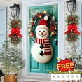 thumbnail image 1 of Tarmeek Christmas Door Cover Decorations, Snowman Backdrop Front Door Cover Xmas Decor Hanging Banner, Photography Background for Home Holiday Christmas Decorations, 1 of 6