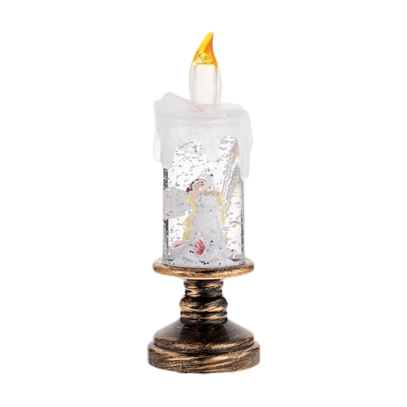 Tarmeek Christmas Flameless Candles Tabletop Decoration, Battery Operated Lighted Flameless Candles Xmas Snow Globe Candle Ornaments for Holiday Party Home Decor Christmas Decoration Indoor