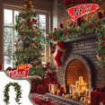 thumbnail image 1 of Tarmeek Christmas Greenery Garlands with Red Berries, 6 Ft Artificial Realistic Artificial Pine Garland for Table Centerpieces, Home Door Indoor Xmas Tree Party Mantle Porch Decoration, 1 of 6