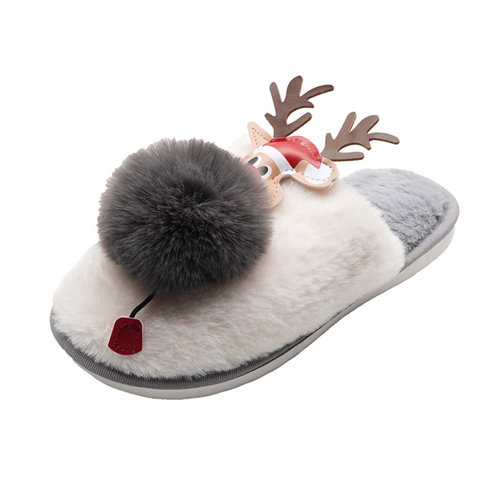 Tarmeek Christmas House Slippers Women Indoor Outdoor Christmas Hair ball Cotton Baotou Hairy Home Floor Cute Warm Shoes Christmas Gifts 0cfe8ebb 3075 4b88 8065 0fbbf9d51480.a34918980e554d36e8d033f788cc3938