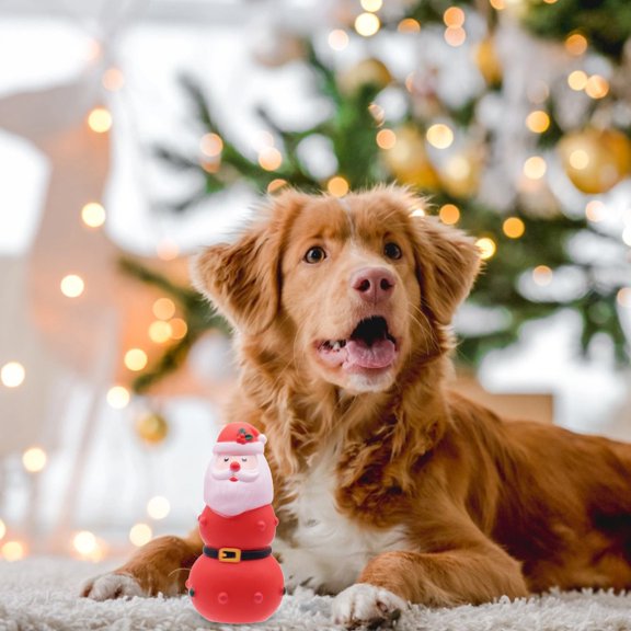 Tarmeek Christmas Pet Toy Interactive Spinning Track Set with Squeaker, Durable Chew-Resistant Rubber Tree for Dogs & Cats, Exercise Activity Center for Boredom Relief