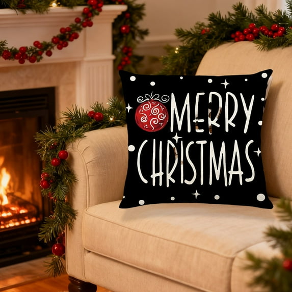 Tarmeek Christmas Pillow Covers 18x18 Inch Christmas Decorations, Seasonal Winter Xmas Holiday Decor Throw Pillow Covers for Home Decor Christmas Decorations Indoor