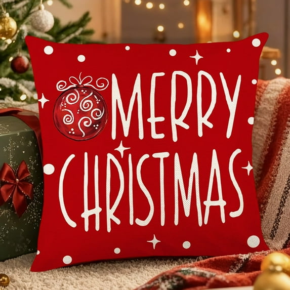 Tarmeek Christmas Pillow Covers 18x18 Inch Christmas Decorations, Seasonal Winter Xmas Holiday Decor Throw Pillow Covers for Home Decor Christmas Decorations Indoor