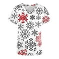 thumbnail image 1 of Tarmeek Christmas Scrubs Tops for Women Snowman and Snow Graphic Workwear Lightweight Short Sleeve Holiday Uniform Scrubs with Pockets, 1 of 3