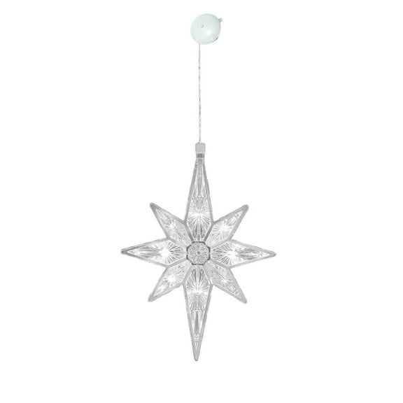 Tarmeek Christmas Star LED Light Decoration, Battery Operated Xmas Suction Cup Lighted Ornament, Lighted for Holiday Party Window Kitchen Home Decor Indoor