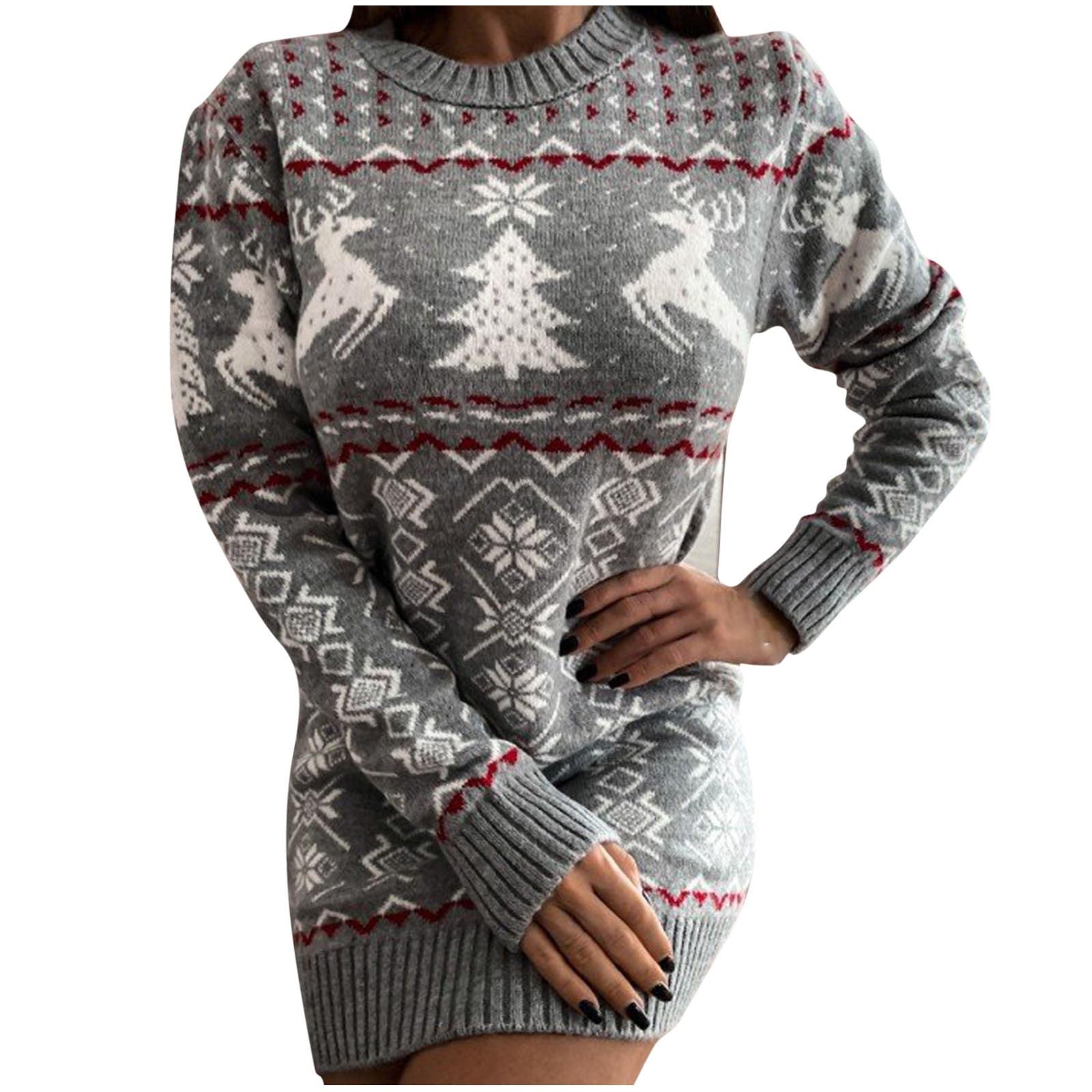 Long Sweaters for Women Wrap Sweater Dress Womens Christmas  Christmas+Lights Gift Baskets for Couples Summer Clearance Women's Clothing  add on Items Under 1 Dollar Stuff Under 50$ Beige at  Women's Clothing