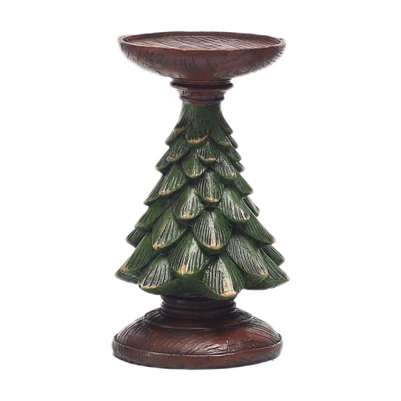 Tarmeek Christmas Tree Tabletop Candle Holder Decoration, Resin Candlestick Xmas Tree Centerpieces for Holiday Party Home Decor Christmas Decoration Indoor