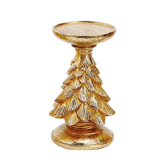 Tarmeek Christmas Tree Tabletop Candle Holder Decoration, Resin Candlestick Xmas Tree Centerpieces for Holiday Party Home Decor Christmas Decoration Indoor