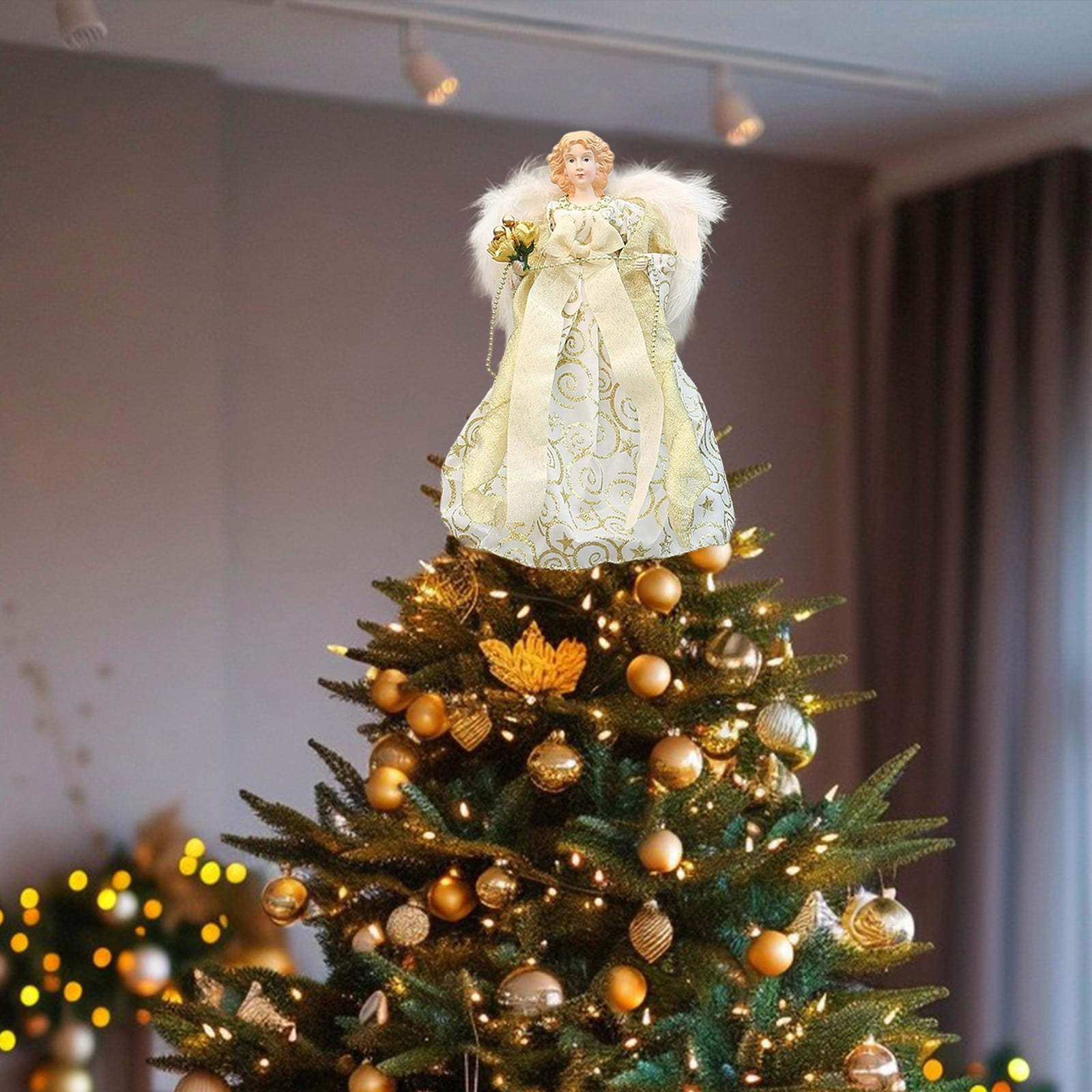 Tarmeek Christmas Tree Topper Angel for Christmas Tree Decorations ...