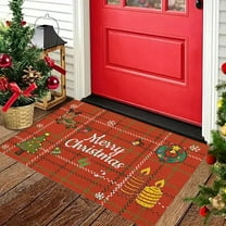 Tarmeek Christmas Welcome Doormat, Xmas Door Mats for Front Door, Christmas Decorations Outdoor Indoor Non Slip Doormat Entryway Floor Rug for Entrance Outside Xmas Home Decor