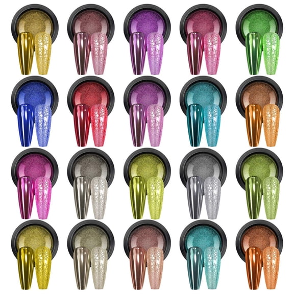 Tarmeek Chrome Nail Powder Mirror Effect Metallic Finish 0.5g, Holographic Mirror Pigment Powder for Gel Nail Art Manicure Professional Salon Use