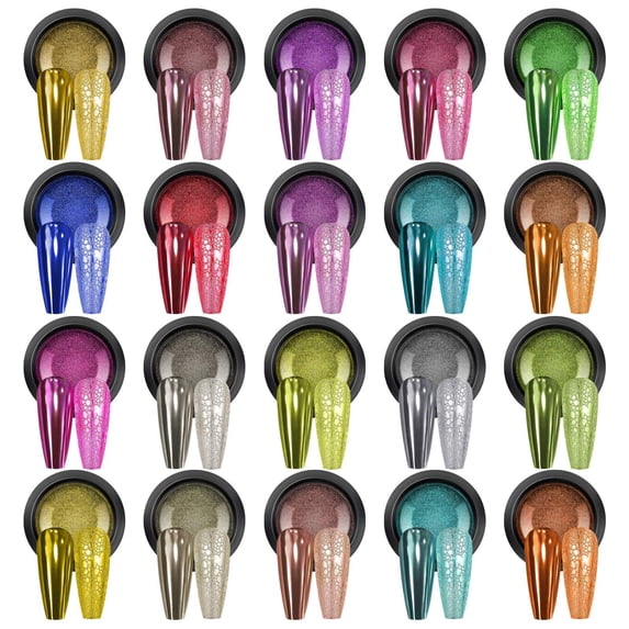 Tarmeek Chrome Nail Powder Mirror Finish Metallic Effect Pigment 0.5g, Holographic Mirror Powder for Gel Manicure Professional Nail Art Decoration