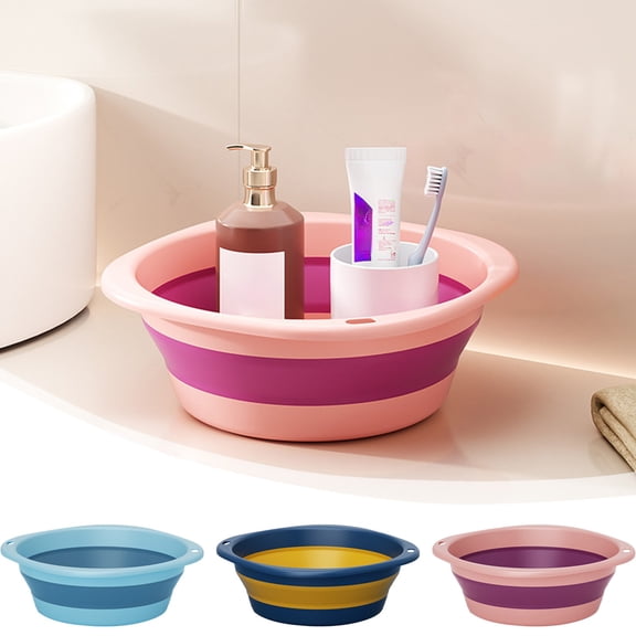 Tarmeek Collapsible Kitchen Sink Basin - Food Grade Portable Washing Bowl for Camping BBQ Prep, Dishwashing, Laundry & Foot Bath, Durable Multi-Functional Kitchen Accessory in Light Blue