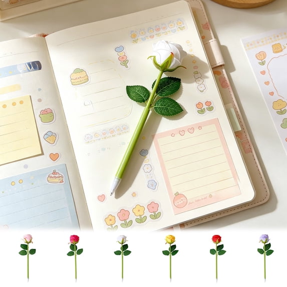 Tarmeek Creative Rose Bouquet Ballpoint Pen - Novelty Flower Pen with Blue Ink, Lightweight Plastic Decorative Pen for Daily Writing, Gift Pen for Birthday Party Decor, 25.5cm