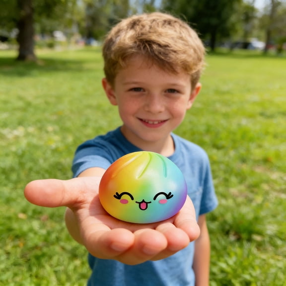 Tarmeek Cute Dumpling Squishies Toys, 1 Pack Fidget Squeeze Toys, Ultra-Soft Decompression Sensory Toys, Squishies Fidget Toys Easter Gifts for Kids 3 4 5 Year Old, Easter Basket Stuffers