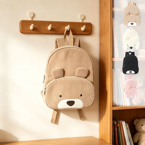 Tarmeek Cute Mini Backpack Soft Corduroy Backpack Lightweight Small Backpack Casual Bookbag Cute Daypack with Adjustable Strap for Daily Use Travel Shopping Beige 31x24x10cm