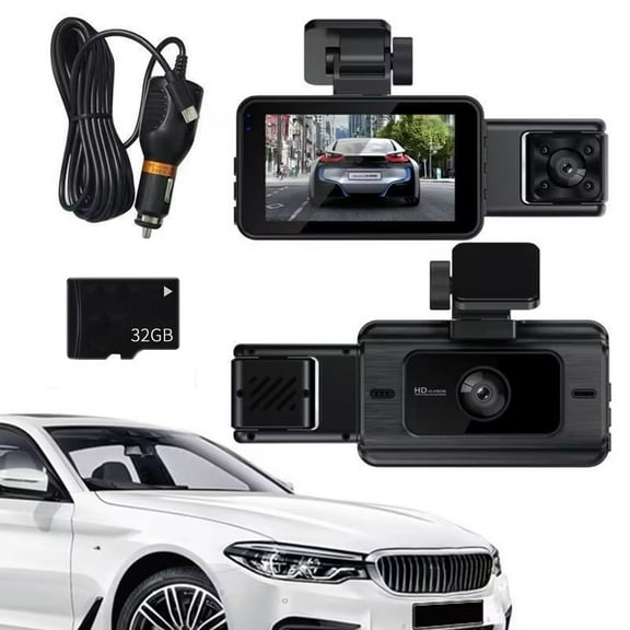 Tarmeek Dash Cam 3 inch 1080P Front and Rear Car Camera, Built-in WiFi, Night Vision, 170 Wide Angle, G-Sensor, Loop Recording, Includes 32GB Memory Card for Driving Safety