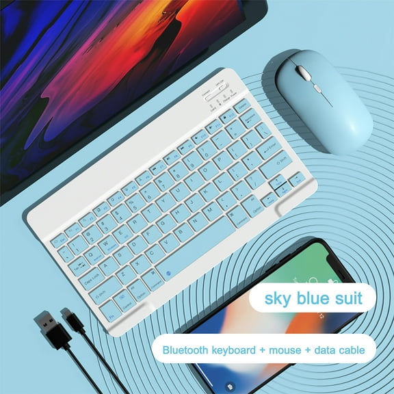 Tarmeek Wireless Keyboard and Mouse,Portable Mini Bluetooth BT Wireless Keyboard & Mouse For Android Windows PC Tablet,ipad Keyboard,College,Gift for Friend