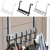 Tarmeek Over the Door Hooks, 6 Hooks No Drill Metal Hanger for Jacket Towel Hat, Space Saving Organizer for Bathroom Bedroom Apartment Durable Aluminum Coat Rack