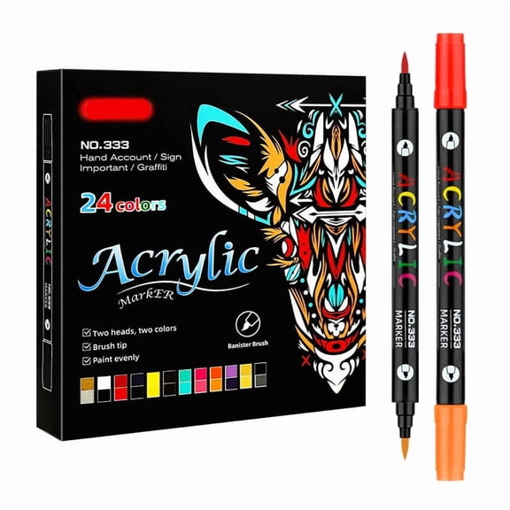 Tarmeek Dual Tip Acrylic Marker Pens for Nail Art, 12 Colors Fine Tip Professional Drawing Pens for Manicure DIY Design, Easy to Use Nail Art Pens Set