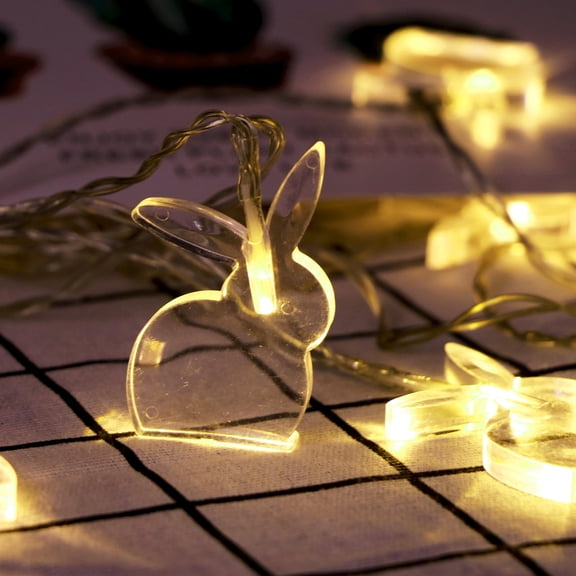 Tarmeek Easter Decorations,Easter Sunday Easter Bunny String Lights Decorative Lights 10 LED Battery Type 1.65M Easter Inflatables Outdoor Decorations
