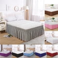 thumbnail image 1 of Tarmeek Elastic Wrap Around Bed Skirt Microfiber Dust Ruffle Purple Wrinkle Resistant Fade Resistant Easy Install Adjustable Belt for Queen King Full Size Bed, 1 of 7