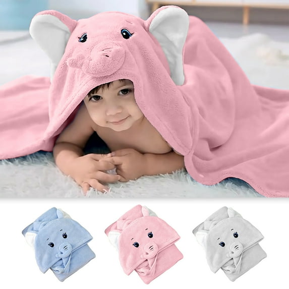 Tarmeek Facecloth Fleece Hooded Baby Wrap Towel Absorbent Soft Kids Bathrobe Blanket Baby Bath Hooded Towels Set for Newborn Boy Girl Toddler