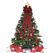 Tarmeek Fall Decor Christmas Tree Big Red Hat, Linen Lattice Bow, Handmade Gift Box Packaging Decoration, Big Bow New Year Party Wedding Decoration Nightmare Before Christmas for Christmas Halloween