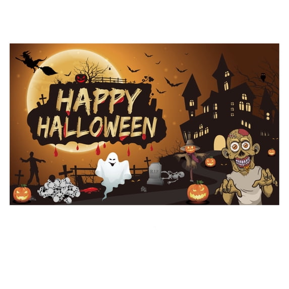 Chmadoxn Fall Decor Halloween Decoration Banner Party Background Halloween Photo Booth Background Maple Pumpkin Halloween Autumn Deocrations for Garden