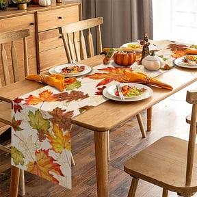 Tarmeek Fall Table Runner Thanksgiving Decorations,Maple Leaves Table Runner for Home,13 x 72 Inch Fall Harvest Lace Table Runner Fall Table Line Decorative Gifts for Thanksgiving Dinner