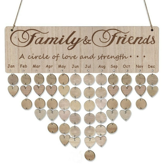 Tarmeek Family Birthday Board Wall Hanging-Family Birthday Calendar With Tags,Gifts For Mother Grandma Mother Parents,Wooden Family Calendar Birthday Calendar As Birthday Gifts And Home Décor