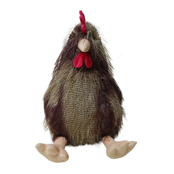 Tarmeek Farmhouse Rooster Doll, Plush 11 Inch Handmade Look Chicken Doll, Soft Stuffed Animal for Farm Theme Decor, Easter & Lunar New Year Gift Home Decor