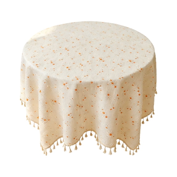 Tarmeek Flannel Tablecloth Rectangle 90x60cm Washable Wrinkle Resistant Dustproof for Indoor Outdoor Dining Picnic BBQ Restaurant Bistro Daisy Yellow