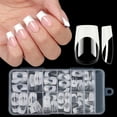 thumbnail image 1 of Tarmeek French Tip Press on Nails Reusable False Nails with Adhesive Included Full Cover Acrylic Fake Nails for Women Manicure Set Stiletto Coffin Almond, 1 of 9