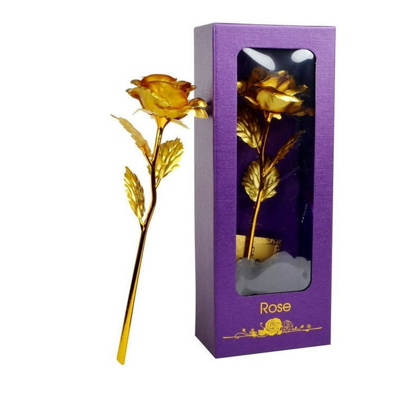 Tarmeek Gold Plated Rose, Eternal Keepsake Flower with Gift Box and Stand, Luxurious Anniversary and Valentine's Gift, Elegant Gift for Her, Birthday or Romance