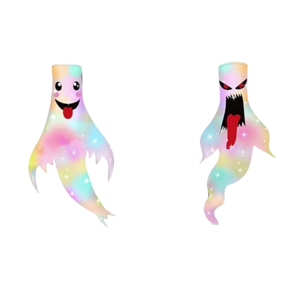 Tarmeek Halloween Decorations Hanging Ghost Glowing Pendant Wind Sock Ghost Spooky Cloth Decor for Indoor Outdoor Festive Eerie Ambiance Easy Install
