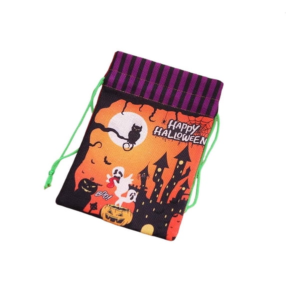 Tarmeek Halloween Drawstring Bags for Trick or Treat Candy - Reusable Non-Woven Fabric Treat Bags with Cute Pumpkin Witch Prints, Multi-Purpose Party Supplies & Snack Container, Cookie Storage