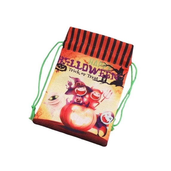 Tarmeek Halloween Drawstring Bags for Trick or Treat Candy, Reusable Non-Woven Fabric Treat Bags with Cute Pumpkin Witch Prints, Multi-Purpose Snack Container for Party Supplies and Cookie Storage