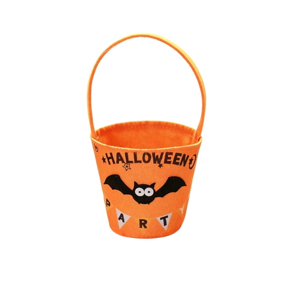 Tarmeek Halloween Non-Woven Candy Treat Bags with Handle, Foldable Tote Bags for Party Favors, Classroom Supplies, Snack Container, 11.5x19cm, Orange
