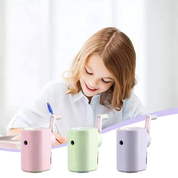Tarmeek Hand Crank Pencil Sharpener, 5-Speed Pencil Sharpener, Adjustable Thickness for Thick Pencils Manual Sharpener, Anti-Jam Auto Eject for Pencils, Durable Plastic Sharpener