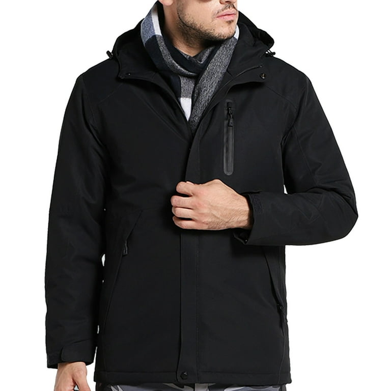 Tarmeek Heated Jackets for Women Men Warm Winter 3 Modes Heating Padded Jacket Outdoor Sport Plus Size Lightweight Solid Color Hooded Pockets Coats